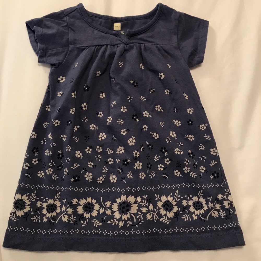 Baby girl blue floral, tea dress