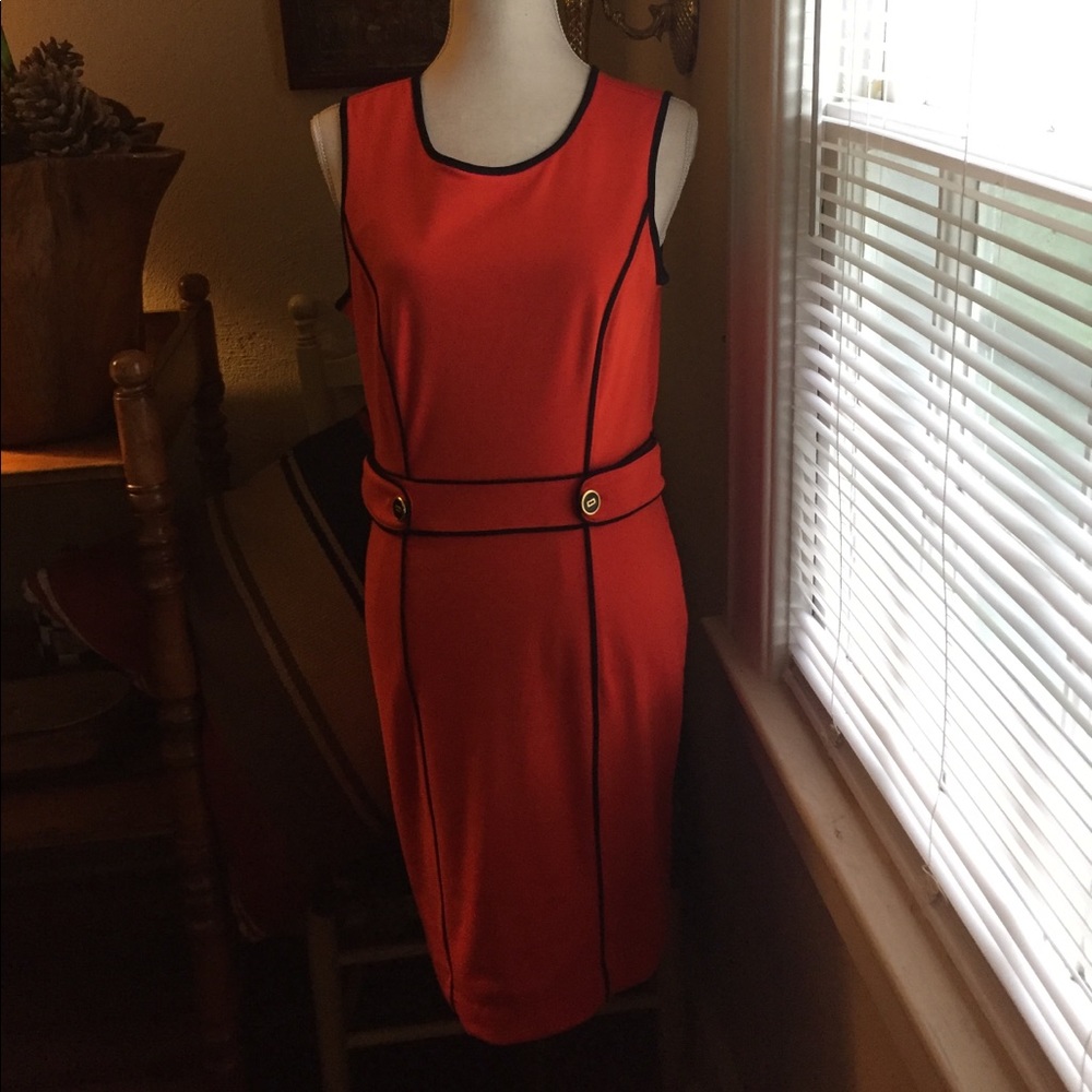 Banana Republic orange and black dress