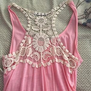 Pink tank top with some design in the back