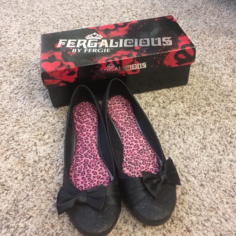 Black sparkly flats
