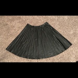 Calvin Klein Faux Leather Pleated Skirt