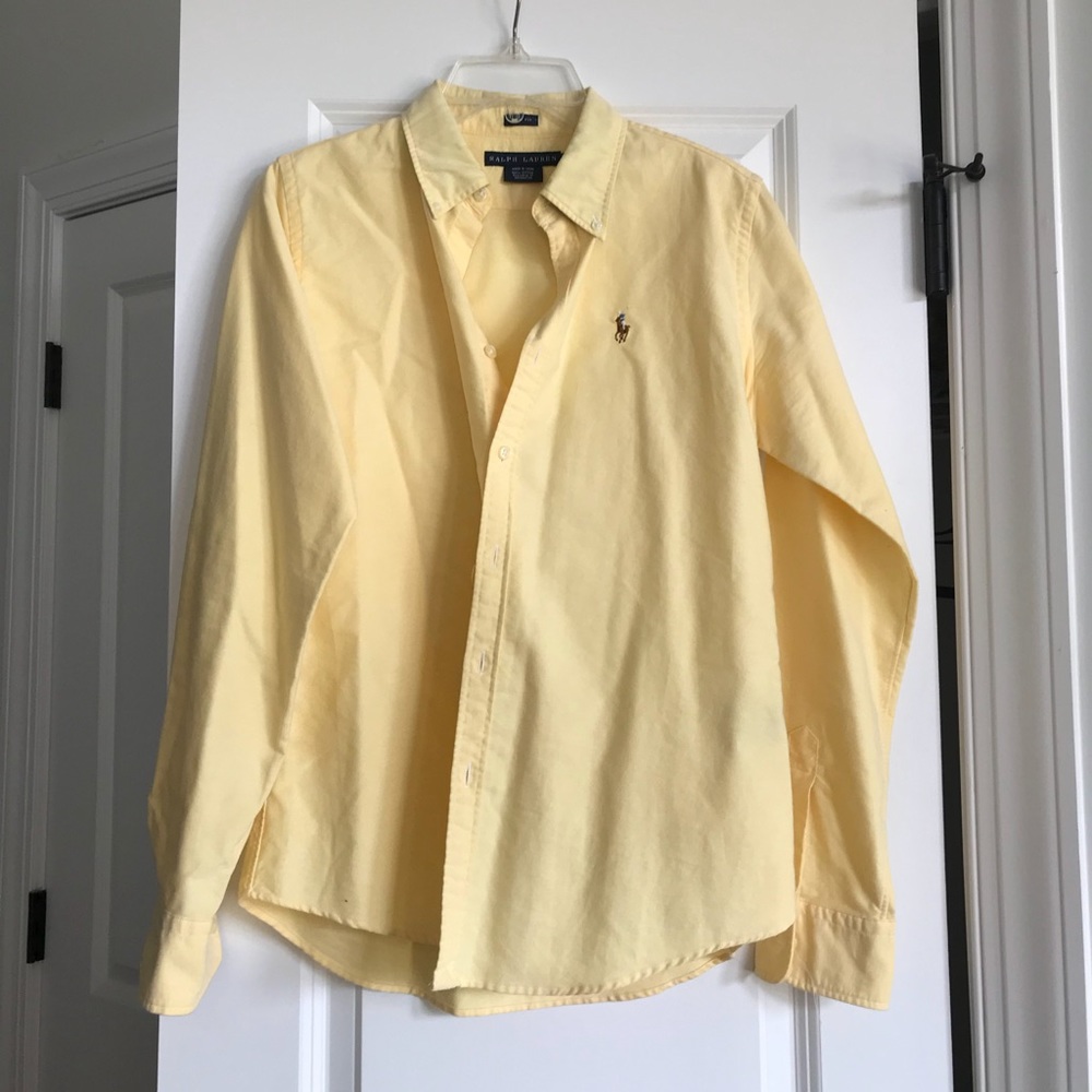 Classic Yellow Ralph Lauren Button Down. Size 8