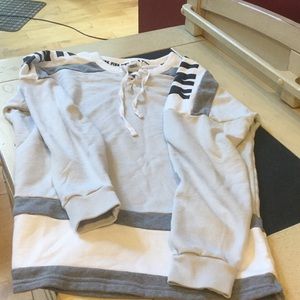 PINK white/grey sweatshirt, size S