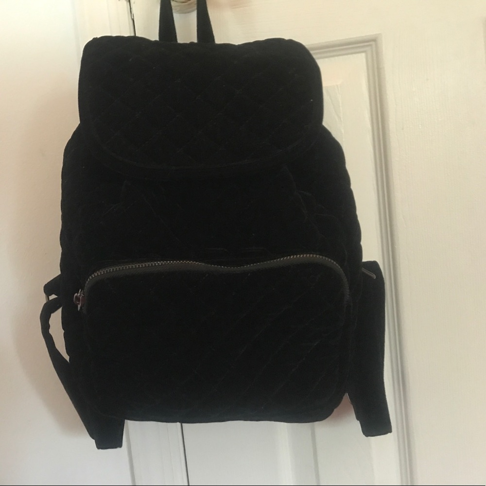 Black velour backpack