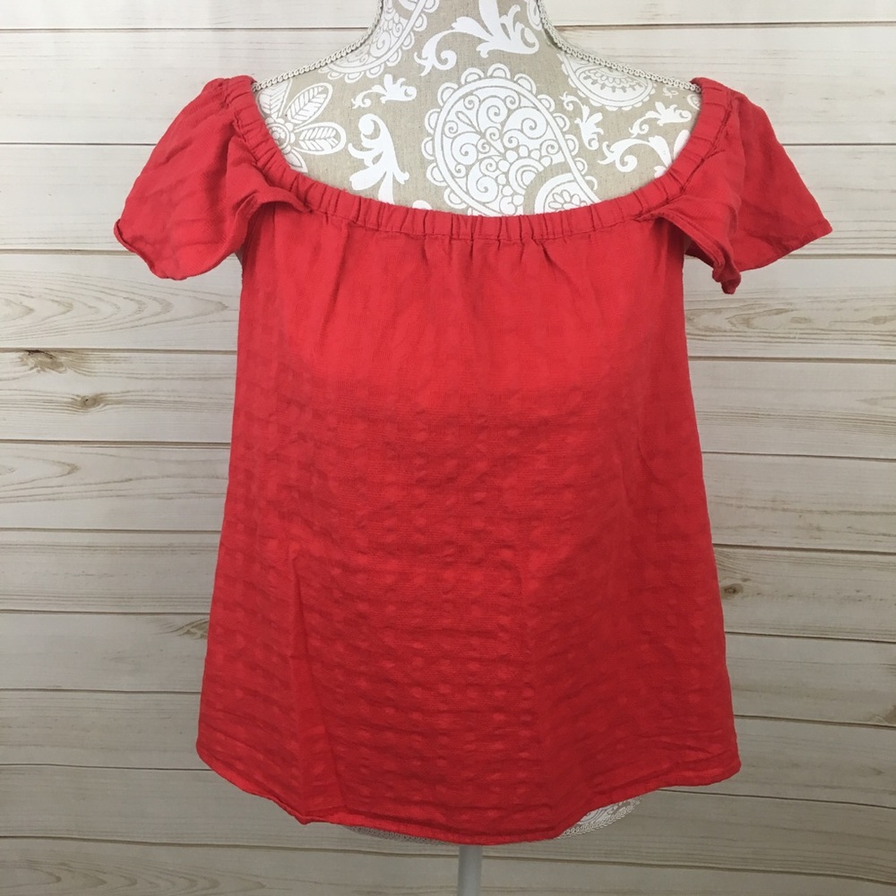 J. Crew Red Cap Sleeve Blouse