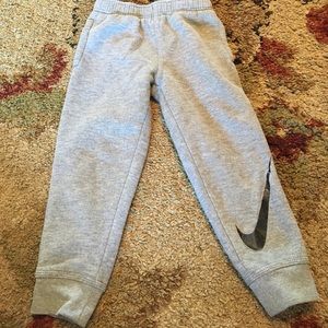 Gray with Black Nike Stripe Pants