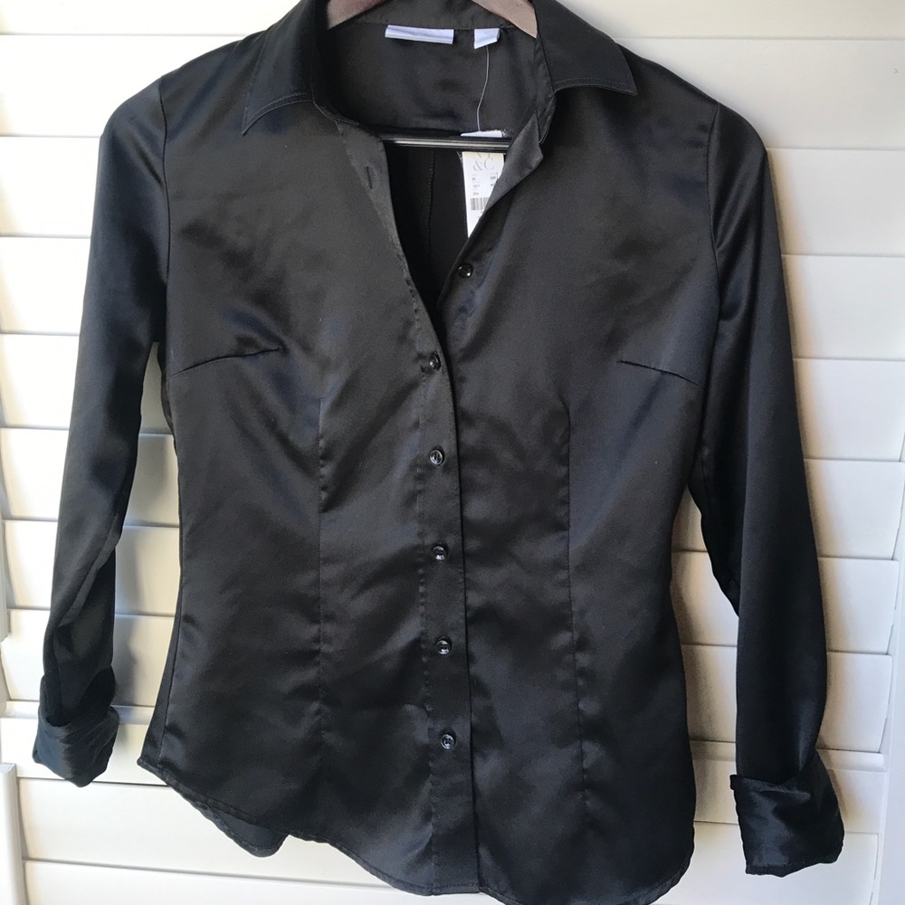New York & Company Silky Button Down Blouse