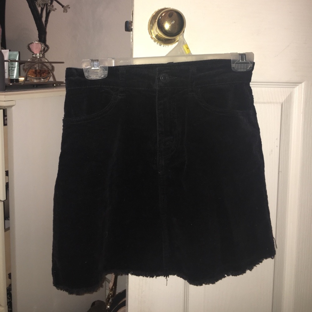 Brandy Melville Black Corduroy Skirt