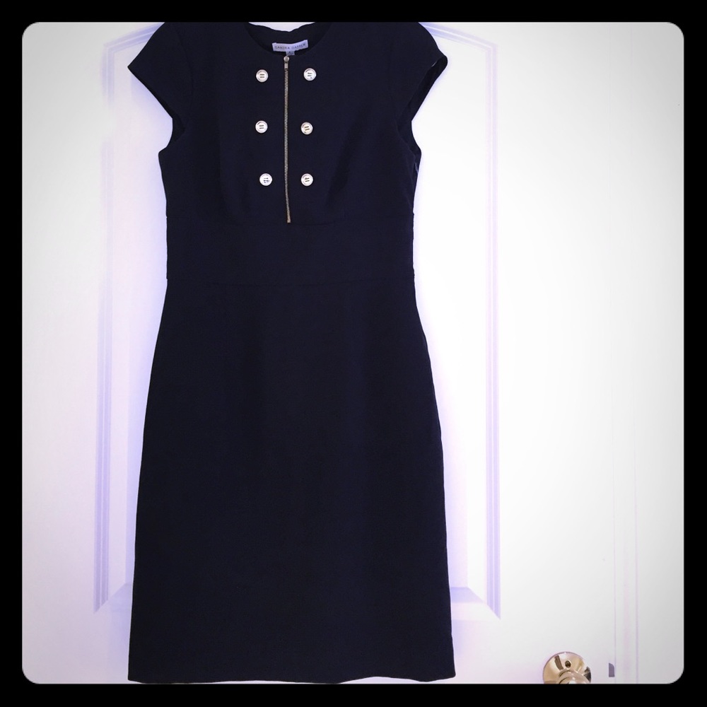 Navy Sailor Dress With Gold Buttons