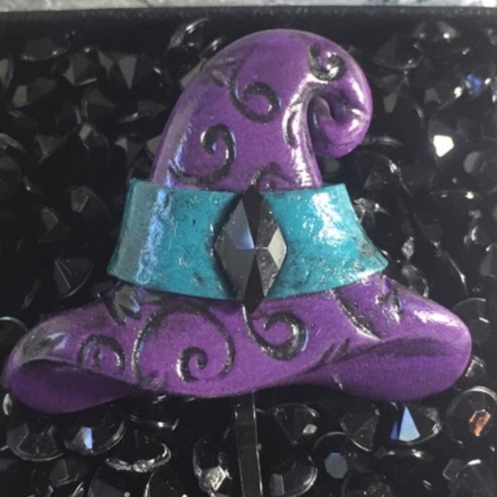 Purple and Teal Witch hat Bobby Pin Barrette