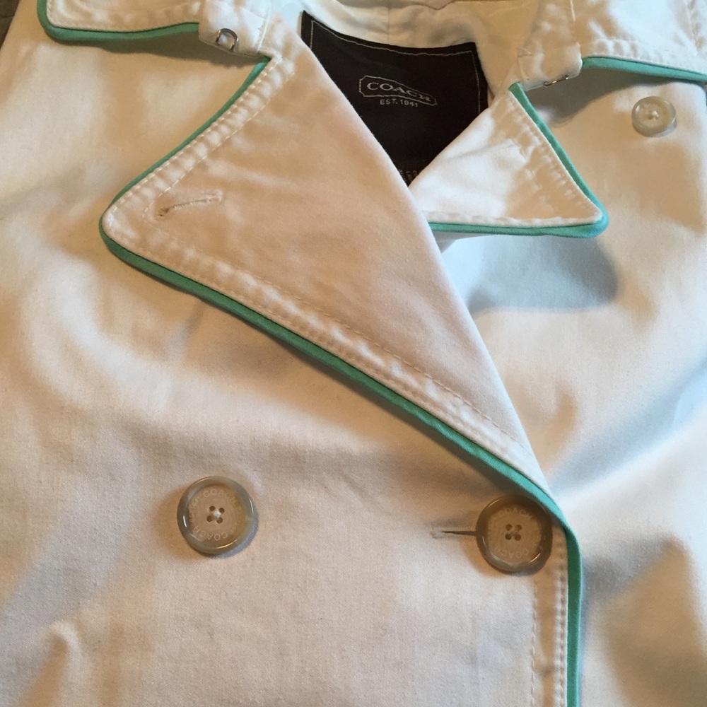 Coach white trench coat