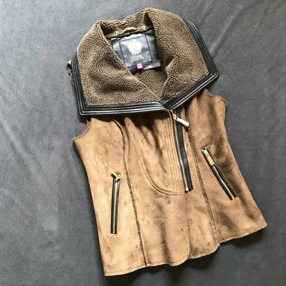 Suade, fleece lined vest jacket