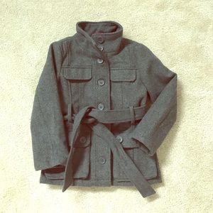 Grey Peacoat 4T lined with pink