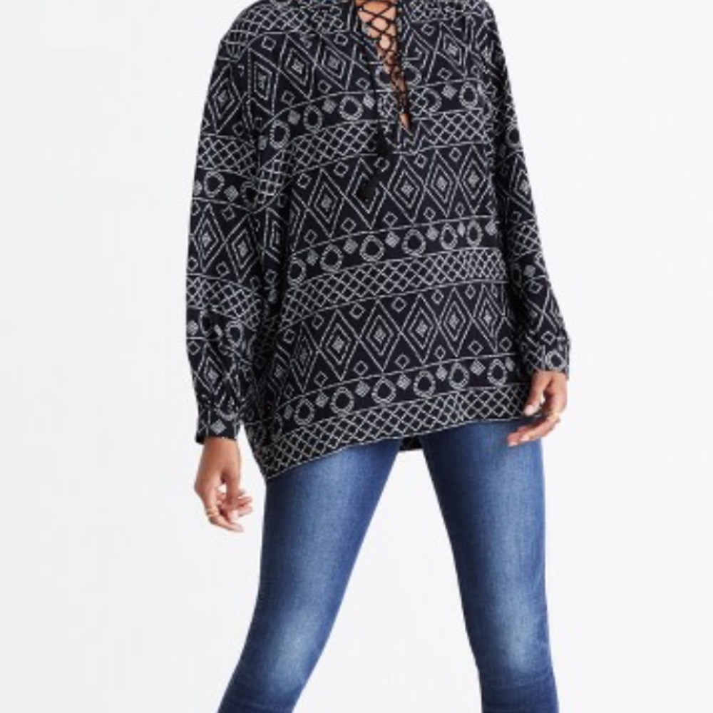 Madewell lace up top