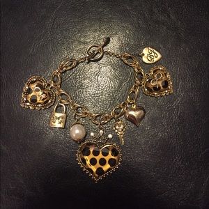 Betsy Johnson Cheetah Charm Bracelet