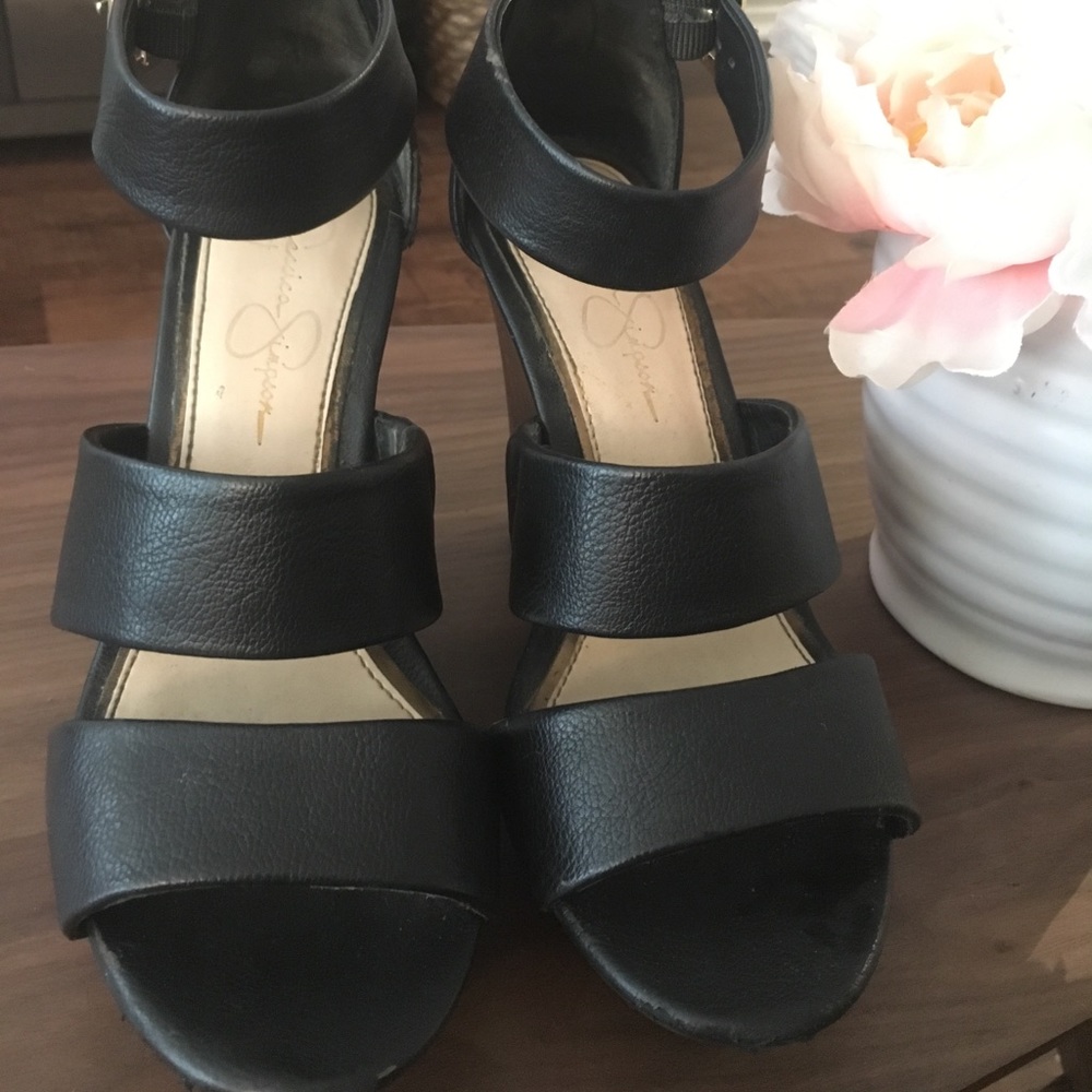 Jessica Simpson Black Wedges