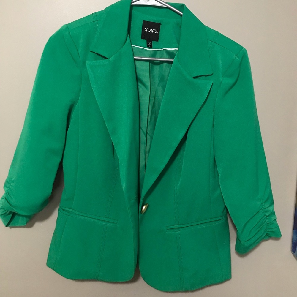 One green and one blue XOXO Blazer