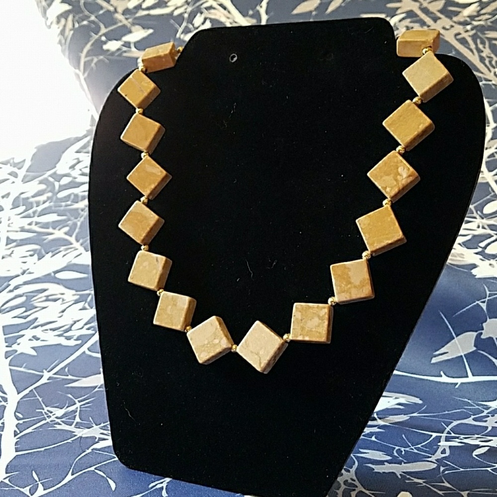 "Serena" Taupe Marble Necklace