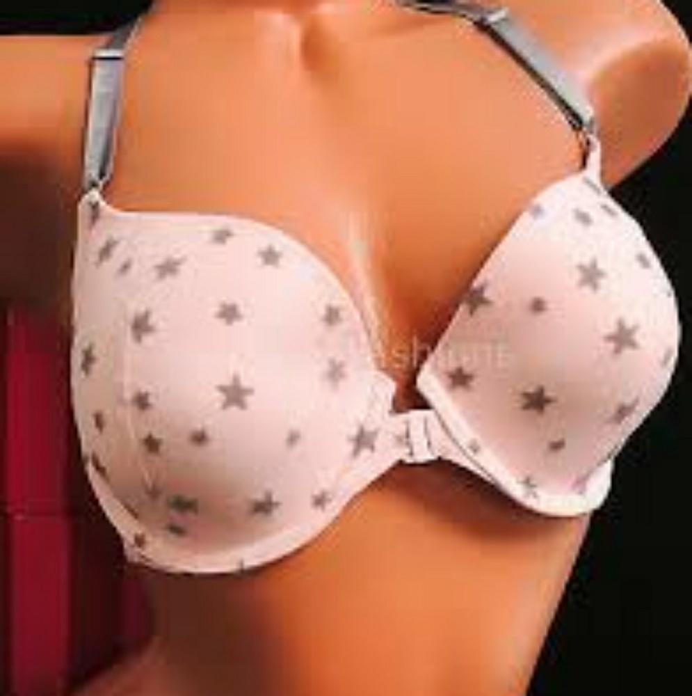 Cute front close razer back push up bra