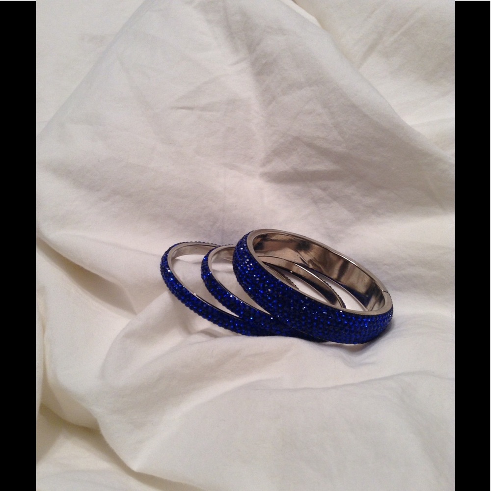 Cobalt Blue Rhinestone Bangles