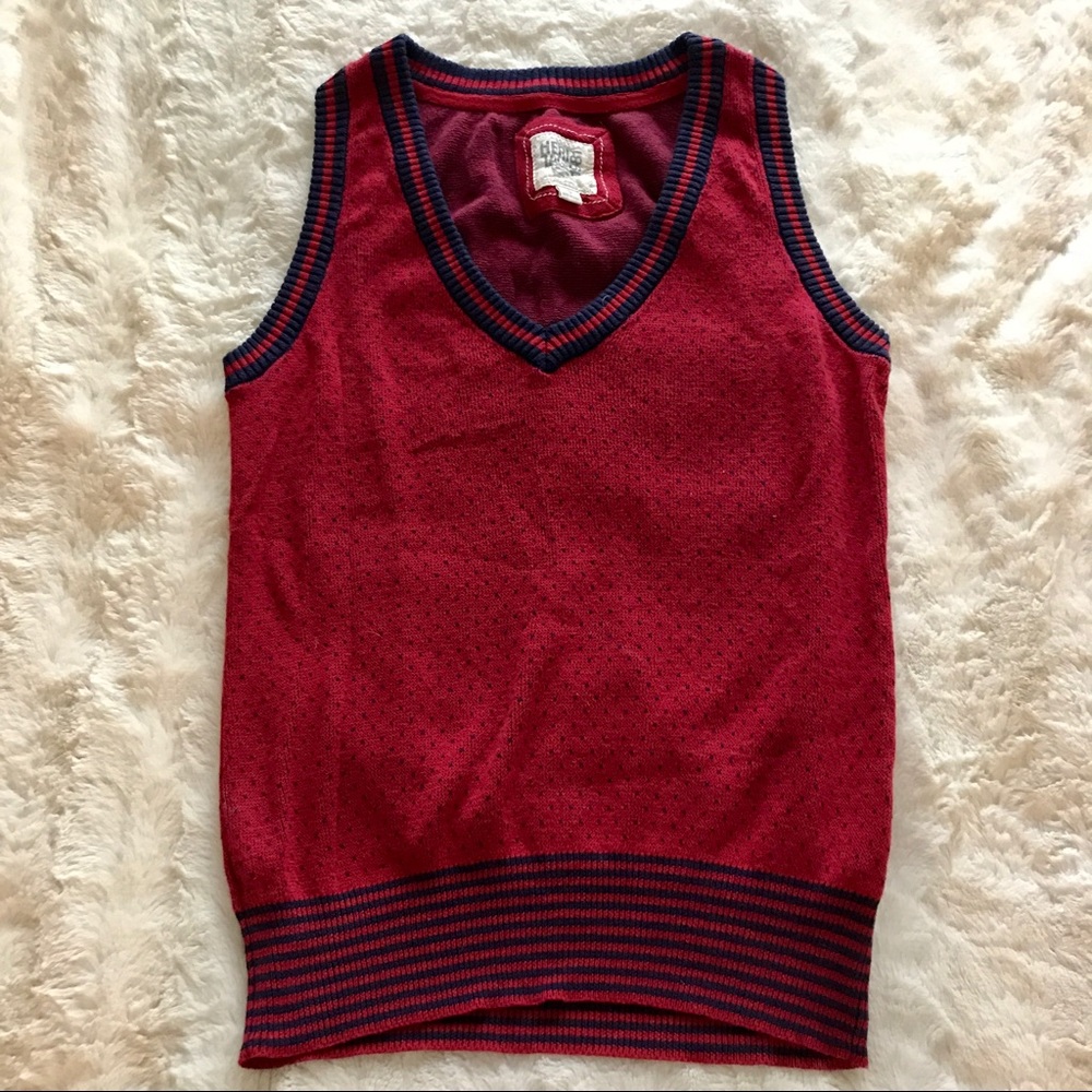 Blue and Red Sweater Vest