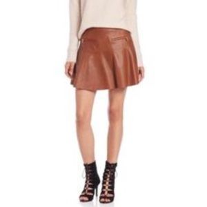 NWT Joie lamb leather cognac skirt size small