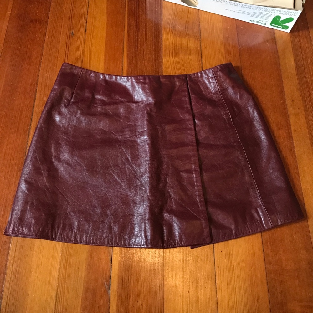 Hugo Buscati Leather Mini Skirt
