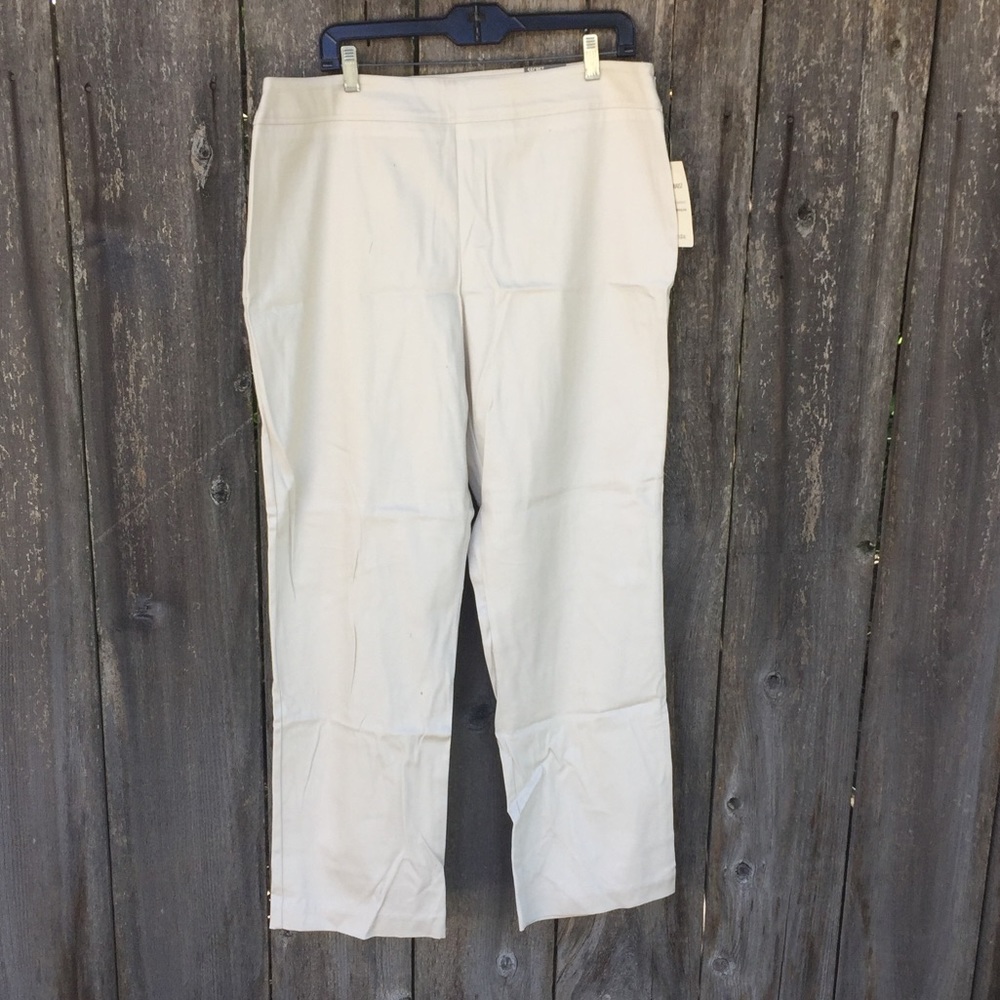 Cream Stretch Waist Pants