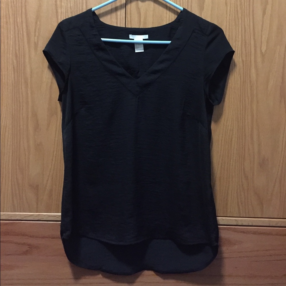 H&M Black silk top
