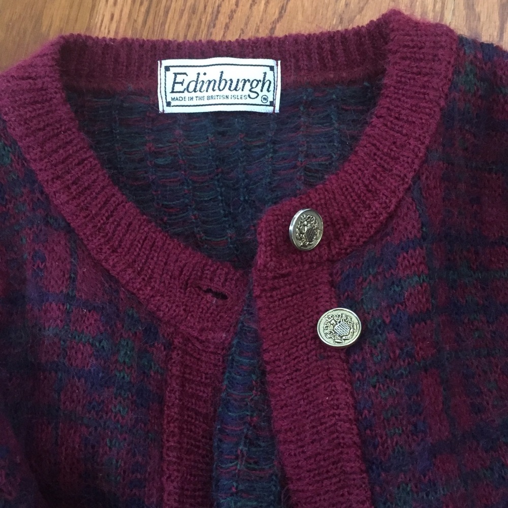 Vintage EDINBURGH Plaid Mohair Sweater - Picture 2 of 3