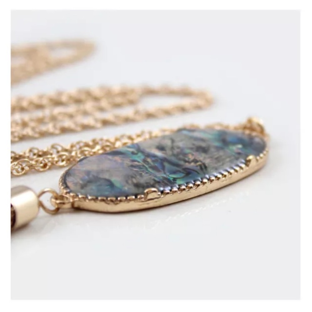 Abalone Shell Tassel Necklace - Picture 2 of 4