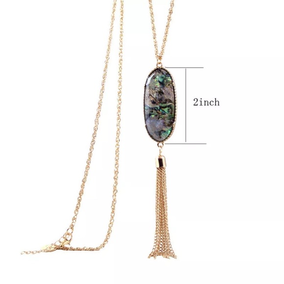 Abalone Shell Tassel Necklace - Picture 4 of 4