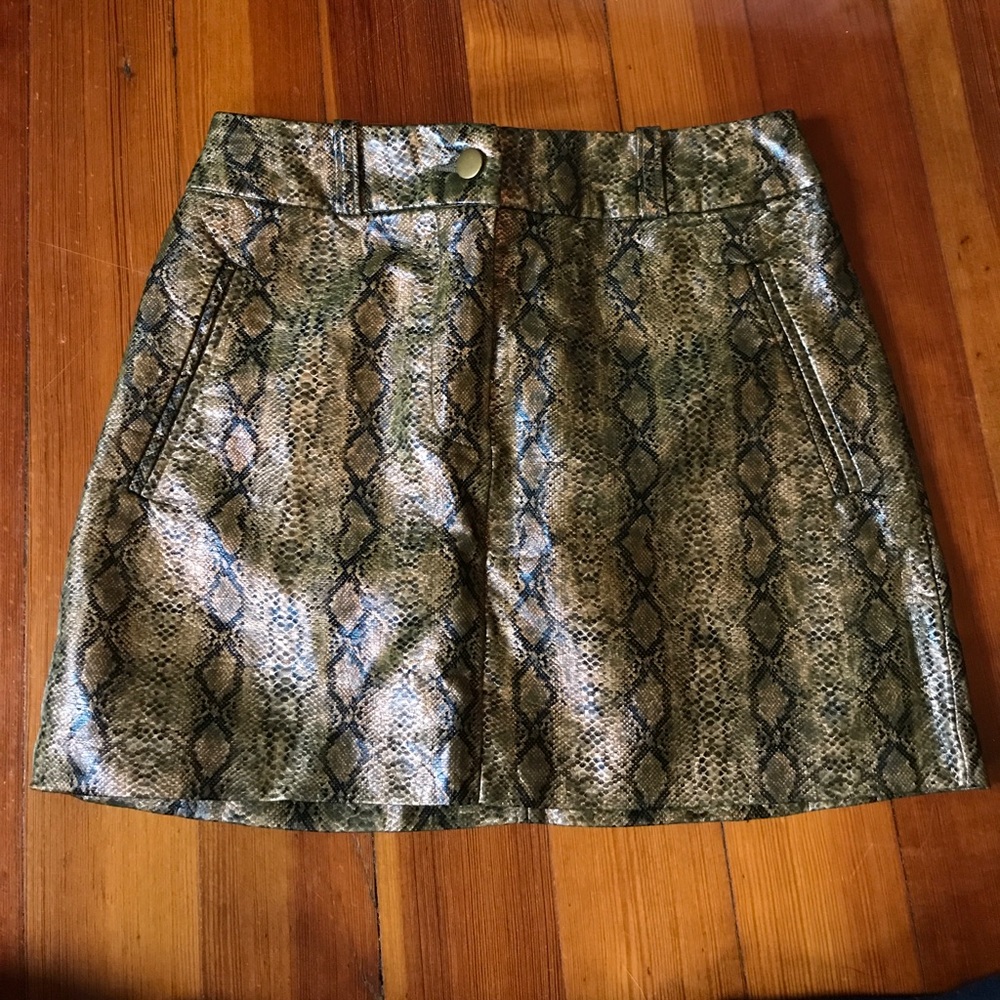 Snakeskin Mini Skirt