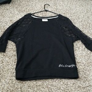 BKE lounge sweatshirt 3/4 lace sleeve