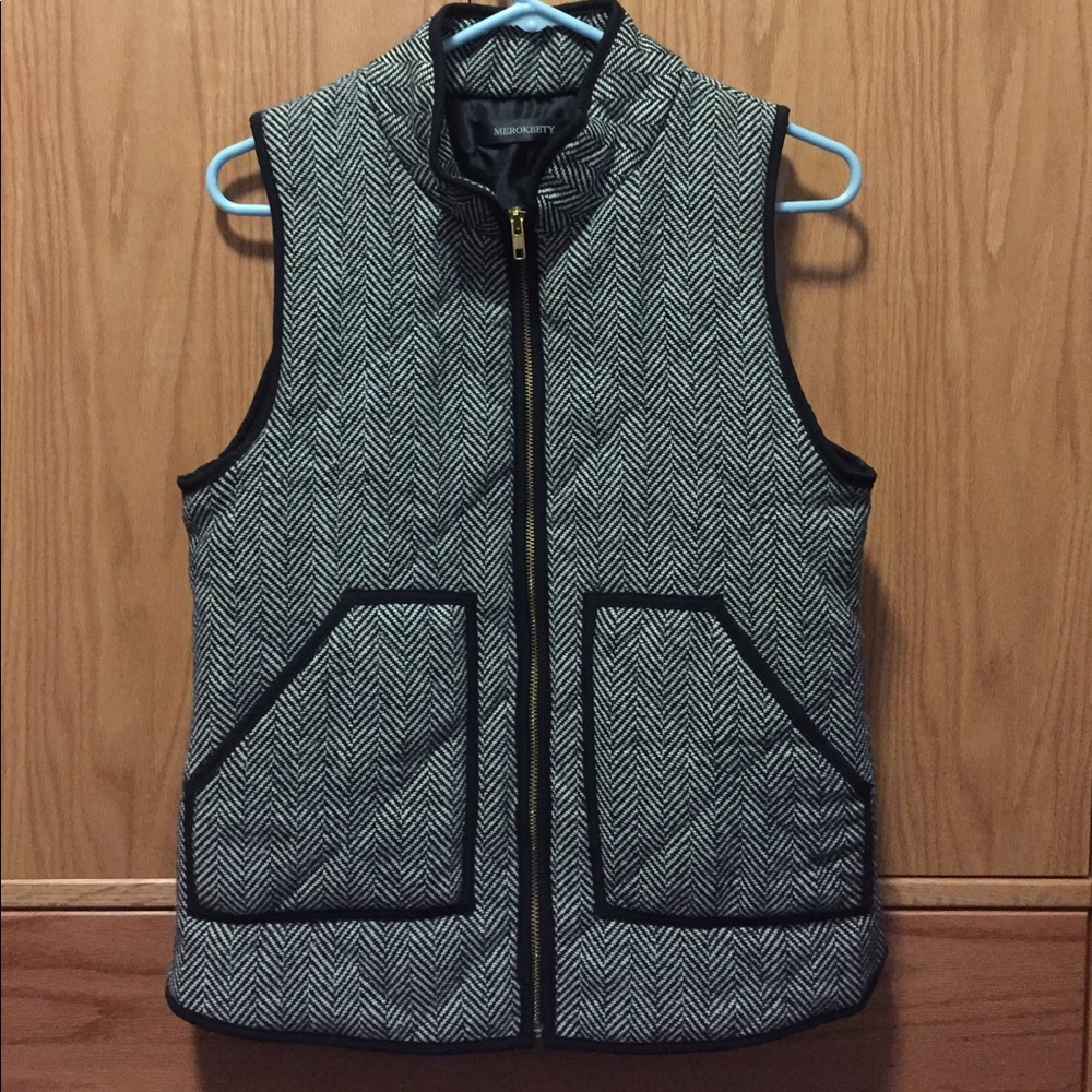 Chevron Print Quilted Vest