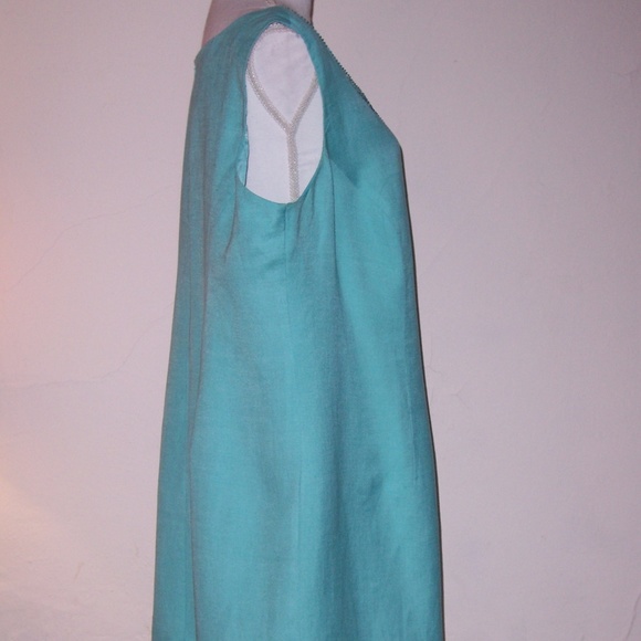 Jessica Howard Aqua Linen Sleeveless Dress 20WP - Picture 2 of 7