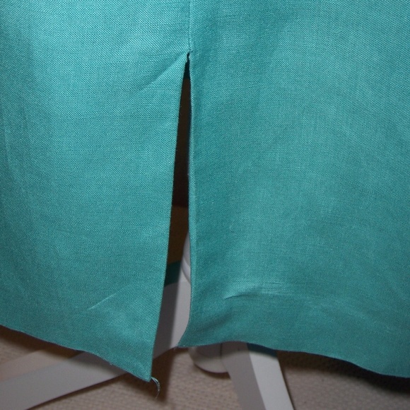 Jessica Howard Aqua Linen Sleeveless Dress 20WP - Picture 5 of 7