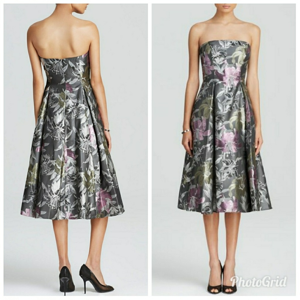 Adrianna Papell Tea Length Fit & Flare Dress