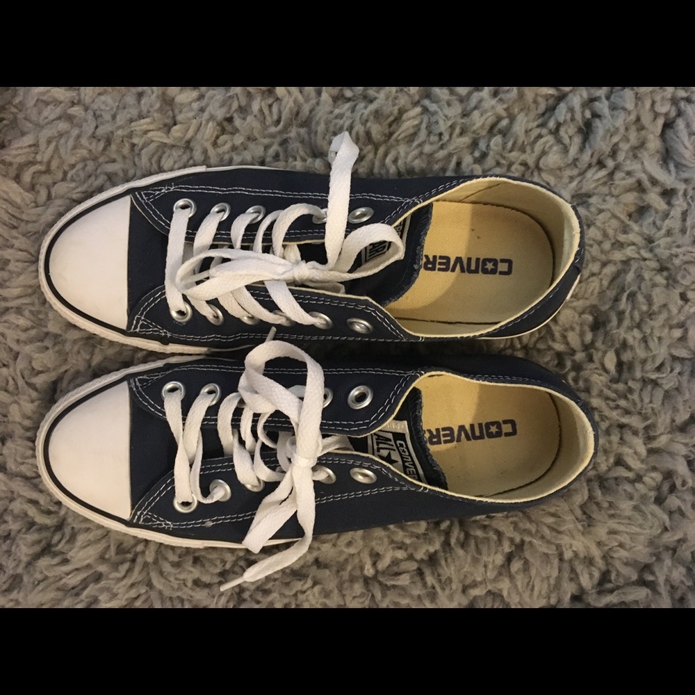 Navy blue women's converse sneakers