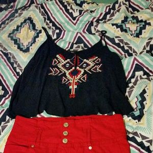 Crop Top & High Waisted Shorts  (Rue21)
