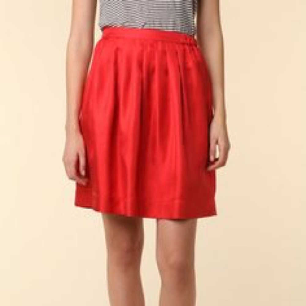 APC skirt   A.P.C silk red skirt