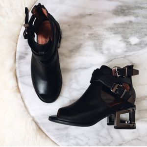 Jeffrey Campbell open toe cut out bootie