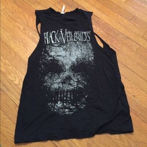 Black veil brides skull cut out muscle tank