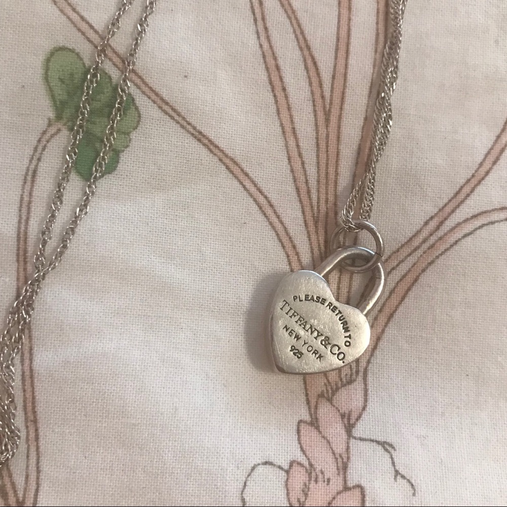 Authentic Tiffany Silver Heart Lock Necklace