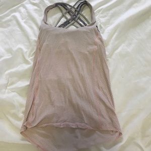 Light pink lululemon tank.
