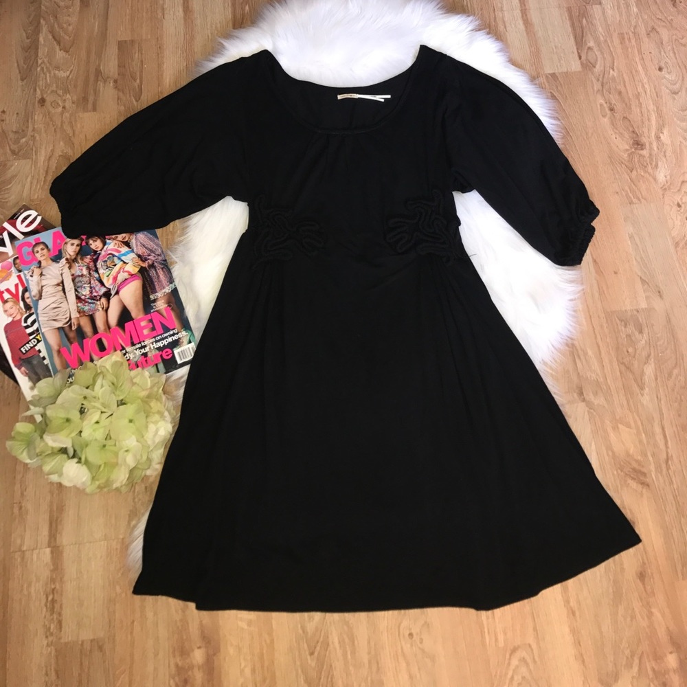 ♥️Max Studio Black Embroidered Dress size xs