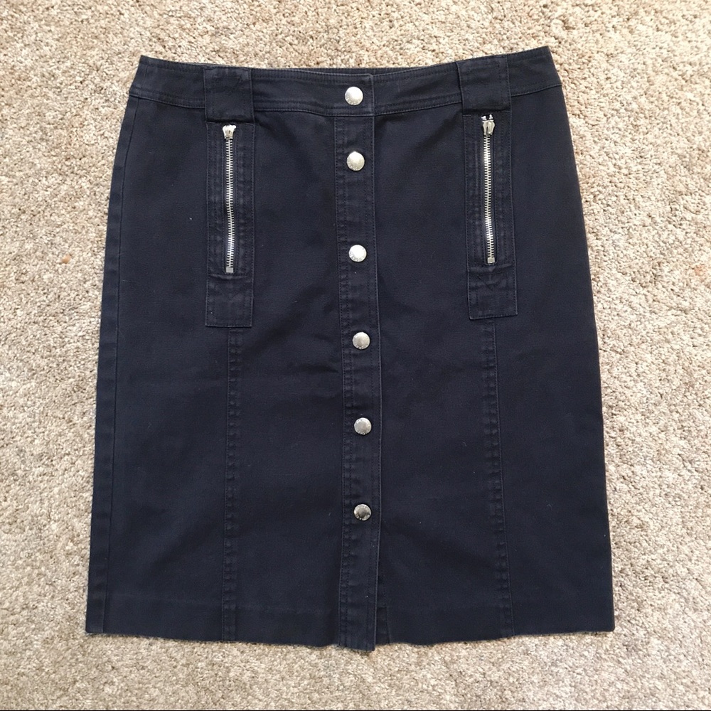 (A) MICHAEL KORS Women's Sz 6 Navy Twill skirt