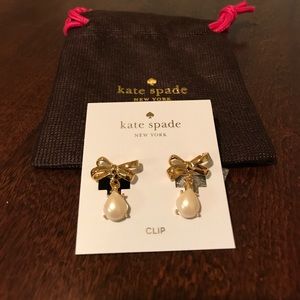 KATE SPADE Clip-on Pearl Drop Earrings