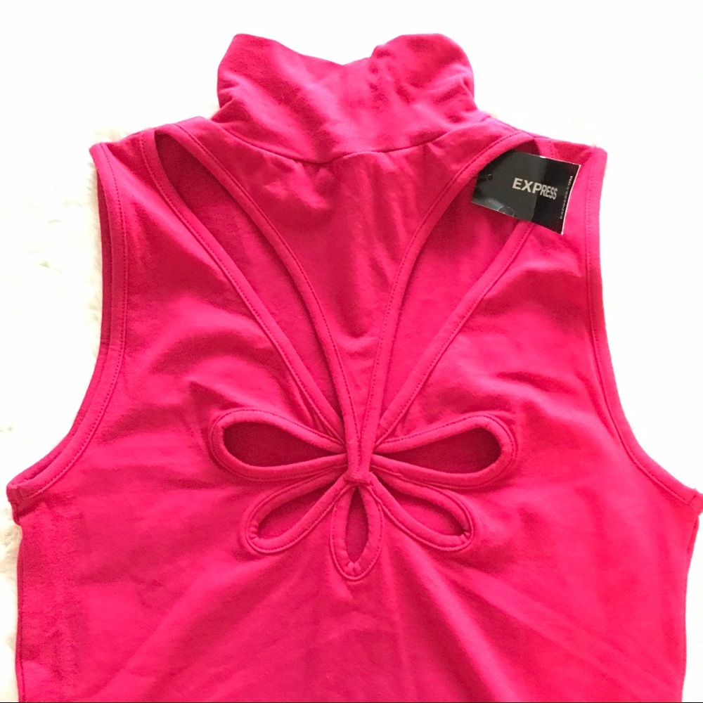 Dark Pink Express Mock Neck Tank