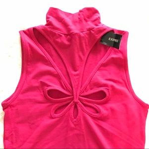 Dark Pink Express Mock Neck Tank
